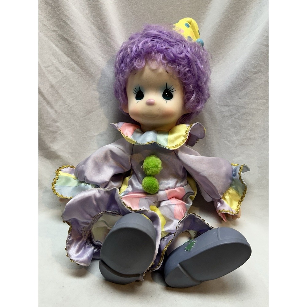 Vintage 80s Precious Moments Clown Doll ToTo Happiness is Lord Purple Hair